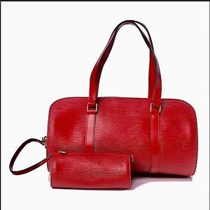 ❤️Louis Vuitton Epi Soufflot with Pochette